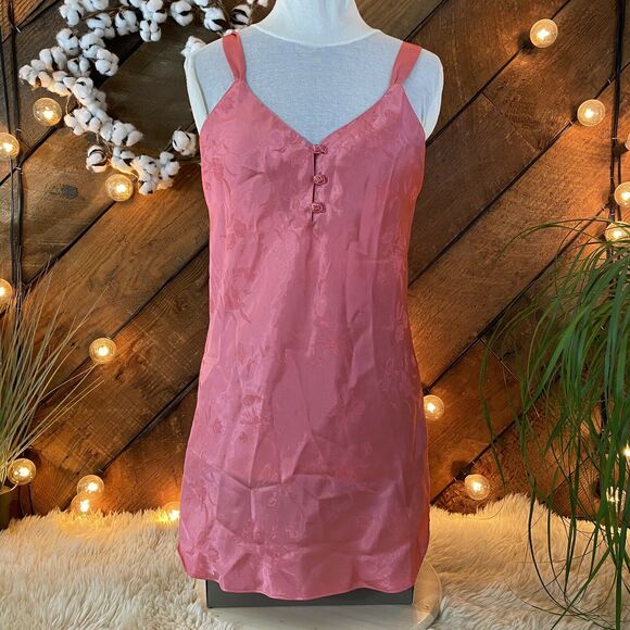 Morgan Taylor Intimates Lingerie Womens Small Pink Vintage 90s Satin Chemise - Picture 5 of 7